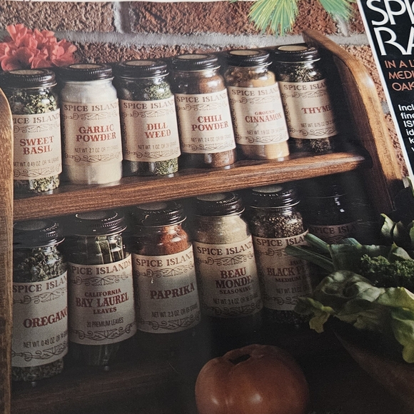 Vintage 1980s 1990s NOS Colonial Kitchen Spice Rack Oak Finish Cottagecore - Picture 7 of 8